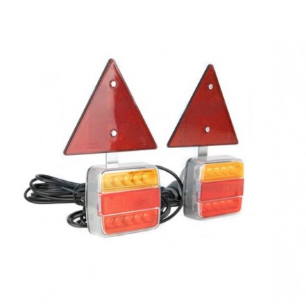 Lampa spate LED cu magnet  cu triunghi cablu mufa 7 pini  set 